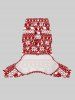 Tenues assorties pour chien et maître avec imprimé sapin de Noël, ours polaire et flocons de neige - Rouge 
