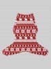 Tenues assorties pour chien et maître avec imprimé sapin de Noël, ours polaire et flocons de neige - Rouge 