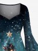 Christmas Tree Ball Star Snowflake Gift Box Print Plus Size Matching Outfit For Couples -  