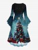 Christmas Tree Ball Star Snowflake Gift Box Print Plus Size Matching Outfit For Couples -  