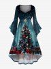 Christmas Tree Ball Star Snowflake Gift Box Print Plus Size Matching Outfit For Couples -  