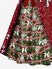 Christmas Tree Flower Snowflake Paint Drop Print Plus Size Matching Outfit For Couples -  