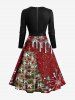 Christmas Tree Flower Snowflake Paint Drop Print Plus Size Matching Outfit For Couples -  