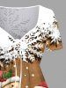 Christmas Tree Gingerbread Snowflake Snowman Print Plus Size Matching Outfit For Couples -  