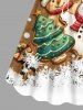 Christmas Tree Gingerbread Snowflake Snowman Print Plus Size Matching Outfit For Couples -  