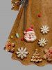 Christmas Tree Gingerbread Snowflake Santa Claus Print Plus Size Matching Outfit For Couples -  