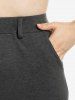 Ensemble grande taille composé d'un haut croisé en jacquard brodé ajouré et d'un pantalon large taille haute. - Rouge foncé 