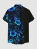 Ensemble de plage hawaïen assorti grande taille à imprimé floral pour couples - Bleu Marine 