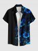 Ensemble de plage hawaïen assorti grande taille à imprimé floral pour couples - Bleu Marine 