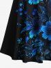 Ensemble de plage hawaïen assorti grande taille à imprimé floral pour couples - Bleu Marine 