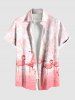 Flamingo Tropical Leaf Ombre Print Plus Size Matching Hawaii Beach Outfit For Couples -  