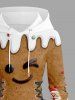 Plus Size Christmas Tree Gingerbread Snowflake Santa Claus Print Lace Up Drawstring Hoodie Dress -  
