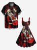 Plus Size Christmas Santa Claus Guitar Letters Print A Line Dress -  
