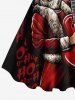 Plus Size Christmas Santa Claus Guitar Letters Print A Line Dress -  