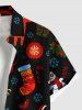 Chemise pour homme à imprimé chaussettes de Noël, flocons de neige, bonhommes de neige, élans et Père Noël - Noir S