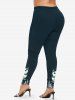 Plus Size Christmas Tree Ball Owl Snowflake Print Leggings -  