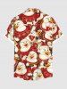 Plus Size Christmas Snowflake Duck Print Button Pocket Shirt For Men -  
