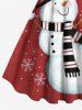 Plus Size Christmas Snowman Snowflake Print Tank Dress -  