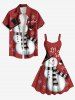 Robe débardeur grande taille à imprimé bonhomme de neige et flocons de neige - Rouge 6X