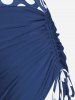 Plus Size Polka Dot Halter Twist Cinched Ruched Boyshorts Tankini Swimsuit -  