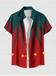 Chemise à poches et boutons imprimés de clochettes de Noël grande taille pour hommes - Rouge 6XL