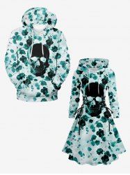 Skull Rose Flower Print Plus Size Matching Outfit For Couples -  