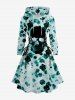 Skull Rose Flower Print Plus Size Matching Outfit For Couples -  