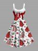 Christmas Tree Candy Snowflake Holly Print Plus Size Matching Outfit For Couples -  