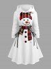 Christmas Santa Claus Plaid Hat Scarf Gloves Print Plus Size Matching Outfit For Couples -  