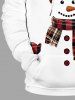 Christmas Santa Claus Plaid Hat Scarf Gloves Print Plus Size Matching Outfit For Couples -  