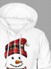 Christmas Santa Claus Plaid Hat Scarf Gloves Print Plus Size Matching Outfit For Couples -  