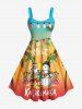 Christmas Light Santa Claus Snowman Coconut Tree Print Plus Size Matching Outfit For Couples -  