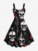 Christmas Tree Skull Snowflake Print Plus Size Matching Outfit For Couples -  