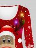 Women's Christmas Elk Snowflake Print Plus Size Matching Pajama Set -  