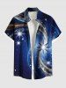 Matching Hawaii Shirt and Romper Plus Size Beach Outfit Star Light Beam Ombre Galaxy Print For Couples -  
