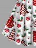 Plus Size Christmas Tree Candy Snowflake Holly Print Tank Dress -  