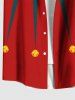Chemise à poches et boutons imprimés de clochettes de Noël grande taille pour hommes - Rouge 6XL