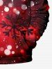 Plus Size Ombre Christmas Snowflake Print Pullover Long Sleeves Hoodie For Men -  