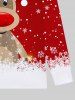 Plus Size Men's Christmas Elk Snowflake Colorblock Print Long Sleeves T-shirt -  