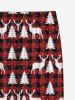 Plus Size Men's Christmas Elk Snowflake Colorblock Print Jogger Pants -  