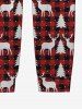 Plus Size Men's Christmas Elk Snowflake Colorblock Print Jogger Pants -  