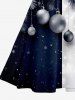 Christmas Ball Snowflake Colorblock Printed Midi 50's Vintage A Line Dress -  