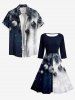 Christmas Ball Snowflake Colorblock Printed Midi 50's Vintage A Line Dress -  