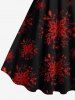 Plus Size Christmas Holly Fruit Snowflake Print Tank Dress -  