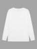 T-shirt à manches longues pour homme grande taille avec imprimé de flocons de neige et de cerfs de Noël - Blanc S