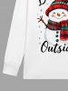Plus Size Men's Christmas Snowman Snowflake Print Long Sleeves T-shirt - Blanc M