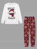 Plus Size Men's Christmas Snowman Snowflake Print Long Sleeves T-shirt - Blanc M