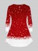 Ensemble de pyjamas de Noël assortis pour couples, motif élans et flocons de neige - Rouge 