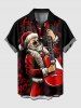 Christmas Santa Claus Guitar Letters Print Plus Size Matching Outfit For Couples -  