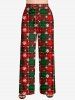 Women's Christmas Elk Snowflake Plaid Letters Print Plus Size Matching Pajama Set -  